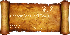 Horpácsi Károly névjegykártya