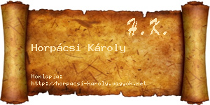 Horpácsi Károly névjegykártya